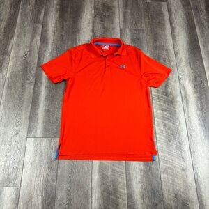 Under Armour Mens Red Polo Top